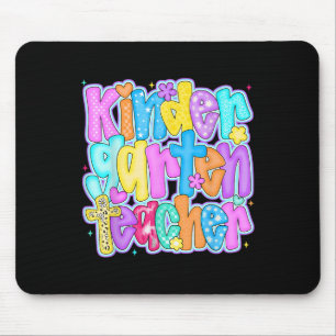 Preppy Back To School Kindergarten Teacher Kinderg Mouse Pad