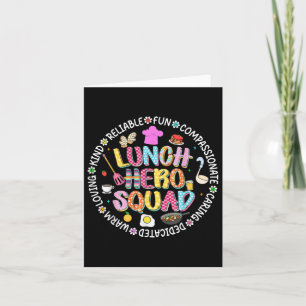 Preppy Back To School Lunch Lady Squad Cafeteria C Card