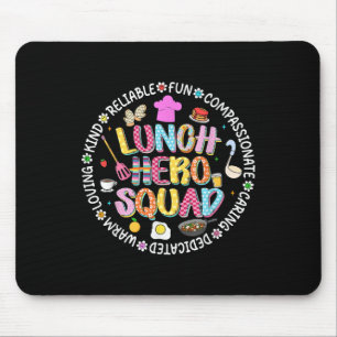 Preppy Back To School Lunch Lady Squad Cafeteria C Mouse Pad