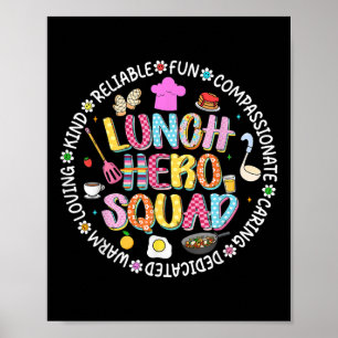 Preppy Back To School Lunch Lady Squad Cafeteria C Poster
