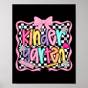 Preppy Back To School Pink Coquette Floral Cute Ki Poster