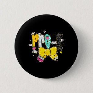 Preppy Back To School Pre-k Cute Coquette Bow Girl 6 Cm Round Badge