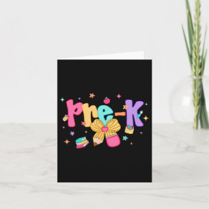 Preppy Back To School Pre-k Cute Coquette Bow Girl Card