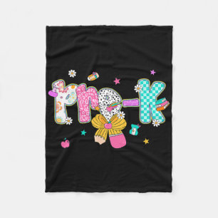 Preppy Back To School Pre-k Cute Coquette Bow Girl Fleece Blanket