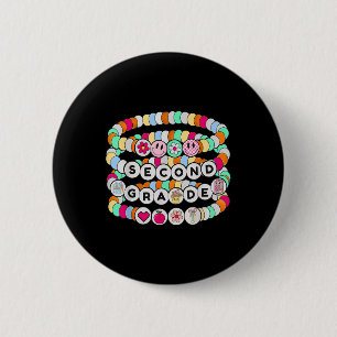 Preppy Back To School Second Grade Bracelet Teache 6 Cm Round Badge