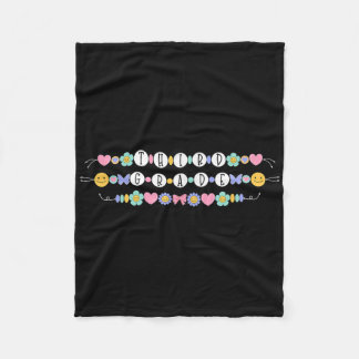 Preppy Back To School Third Grade Bracelet Teacher Fleece Blanket