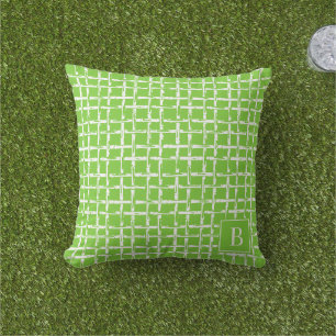 Preppy Bamboo – Lime Coastal Monogram Cushion