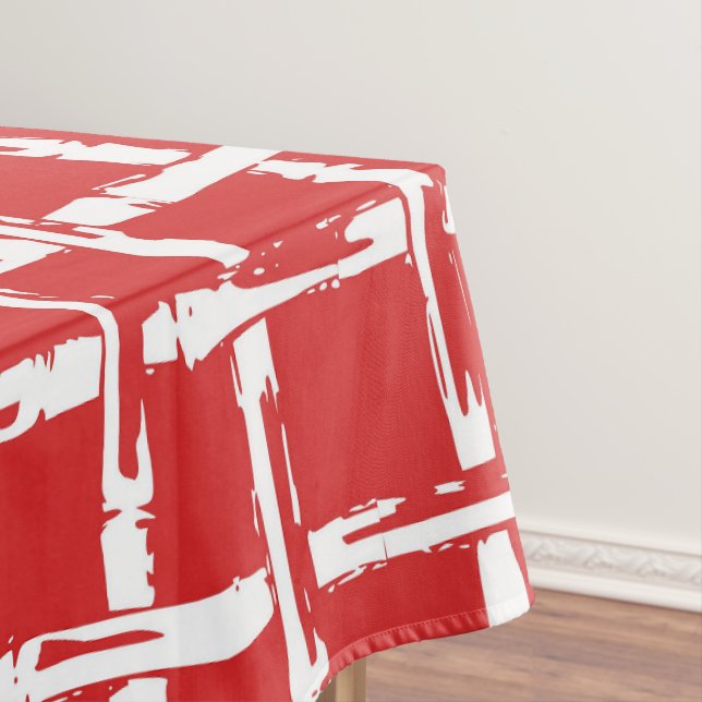 Preppy Bamboo – Red Coastal Coordinate Tablecloth (In Situ)