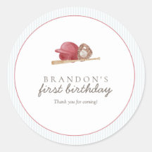 Preppy Baseball First Birthday Classic Party