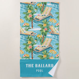 Preppy Beach Lounger Pool Beach Towel