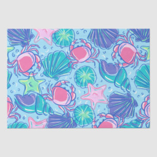 Preppy Beach Shell Crab Tissue Paper