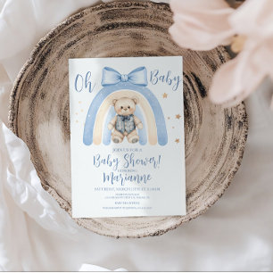  Preppy Bear Boy Baby Shower   Invitation