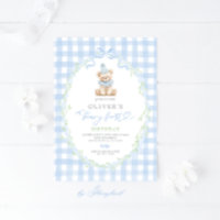 Preppy Beary First Birthday Invitation