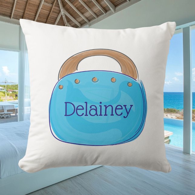 Preppy Bermuda Bag Personalised Throw Pillow (Creator Uploaded)