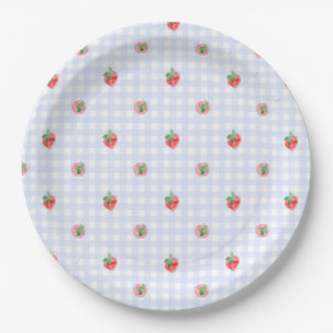 Preppy Berry First Birthday Watercolor Strawberrie Paper Plate