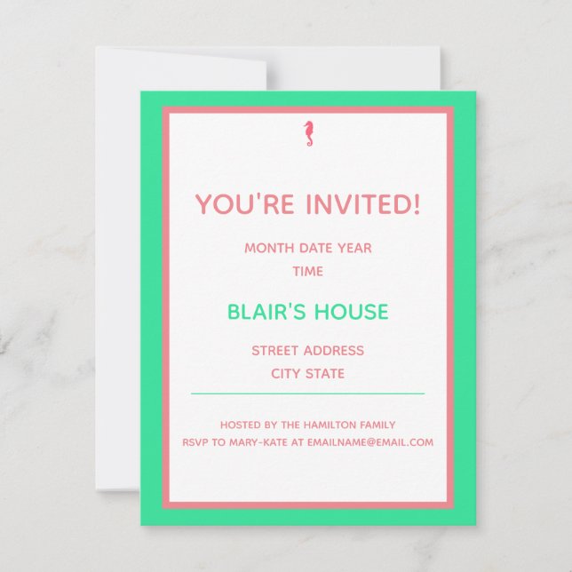 Preppy Birthday Invitation (Front)