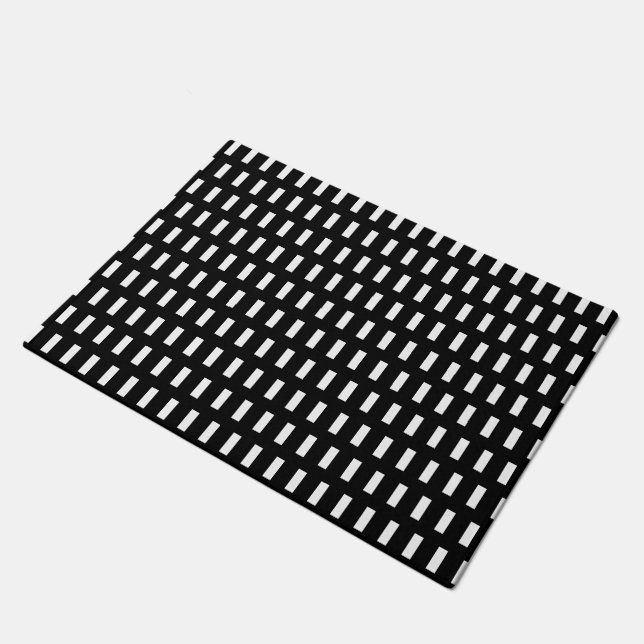  Preppy Black and White  Geometric Pattern Doormat (Angled)