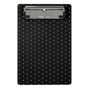  Preppy Black and White Tiny Polka Dots Pattern Mini Clipboard
