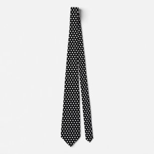  Preppy Black and White Tiny Polka Dots Pattern Tie