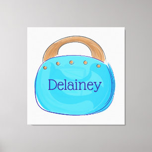 Preppy Blue Bermuda Bag Personalised / Wall Canvas Print