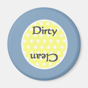 Preppy Blue Clean Dirty Dishwasher Magnet