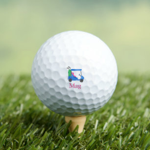 Preppy Blue Golf Cart Personalised Balls