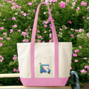 Preppy Blue Personalised Golf Cart Tote Bag