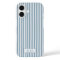 Preppy Blue Stripe Monogram Pretty iPhone 16 Case