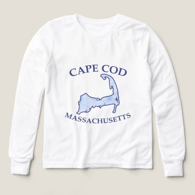 Preppy Blue Striped Cape Cod Silhouette Boy's (Design Front)