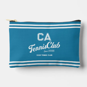 Preppy Blue Tennis Club Custom Crest Party Accessory Pouch