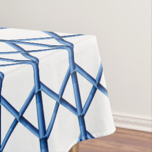 Preppy Blue Trellis Bamboo Pattern  Tablecloth