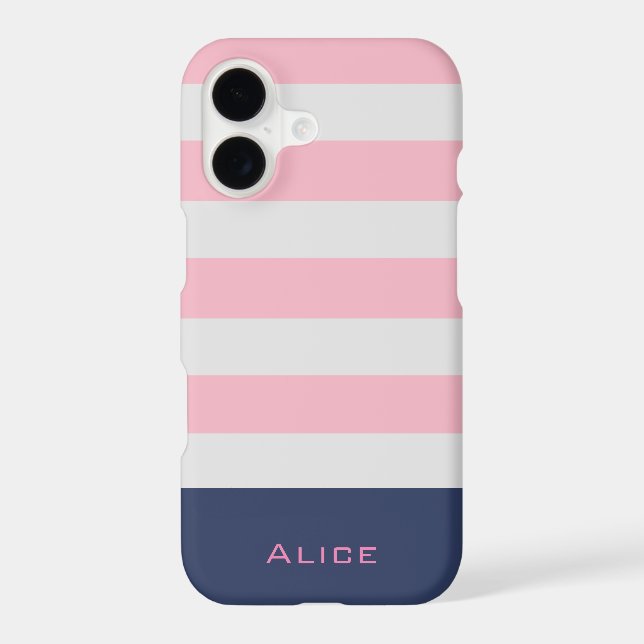 Preppy Blush Monogram iPhone Case (Back)