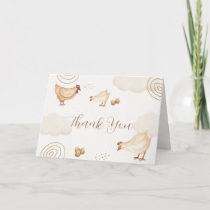 Preppy Boho Little Chick Hatching Soon Baby Shower Thank You Card