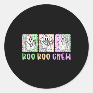 Preppy Boo Crew Nurse Halloween Costume Women Men Classic Round Sticker