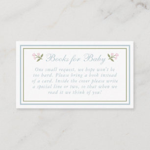 Preppy Bow Floral Diaper Raffle Enclosure Card