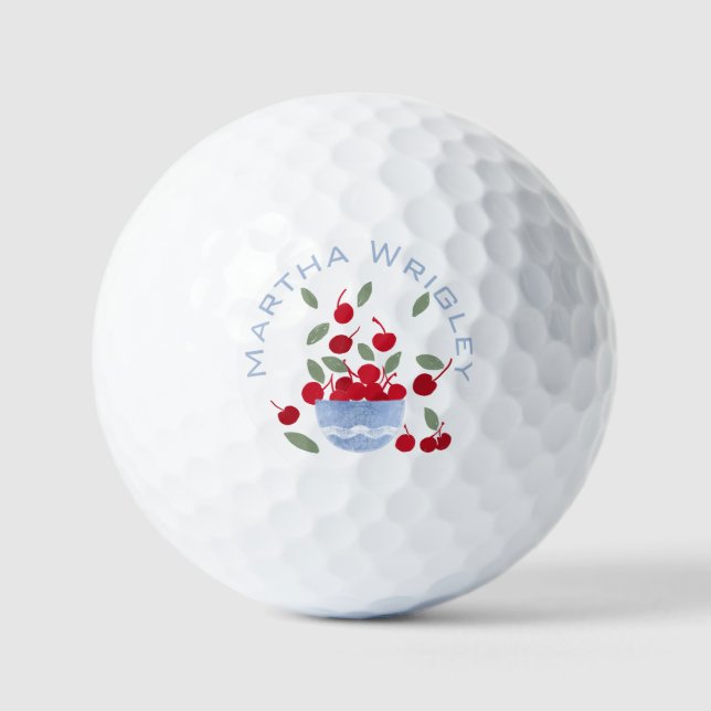 Preppy Bowl of Cherries Golf Balls (Front)