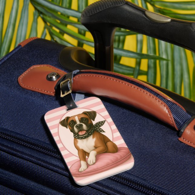 Preppy Boxer Luggage Tag (Front Insitu 1)