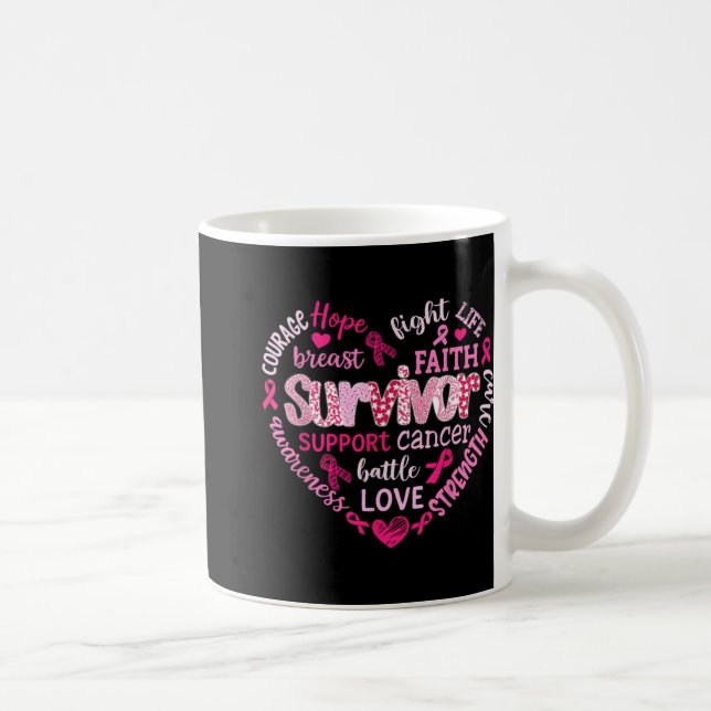 Preppy Breast Cancer Fight Suprt Hope Strength P  Coffee Mug (Right)