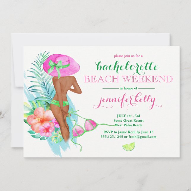 Preppy Bride Bachelorette Party Weekend Invitation (Front)