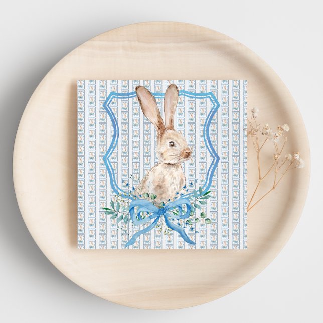 Preppy Bunny Blue Napkin (Creator Uploaded)