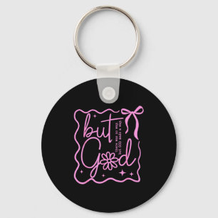 Preppy But God Coquette Bow Christian Religious Fa Key Ring