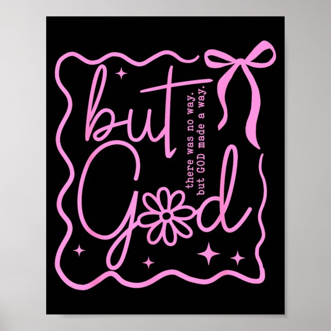 Preppy But God Coquette Bow Christian Religious Fa Poster (Front)