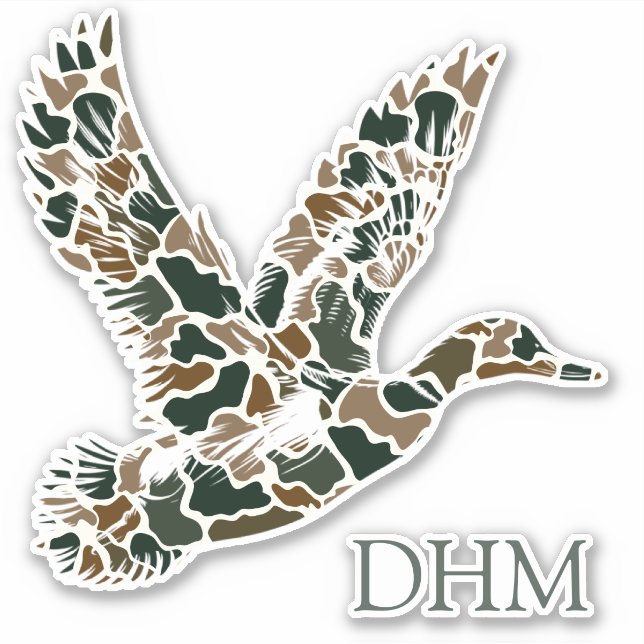 Preppy Camouflage Mallard Duck Monogram (Front)
