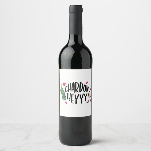 Preppy Chardonnay Wine Funny Wine Label (Front)