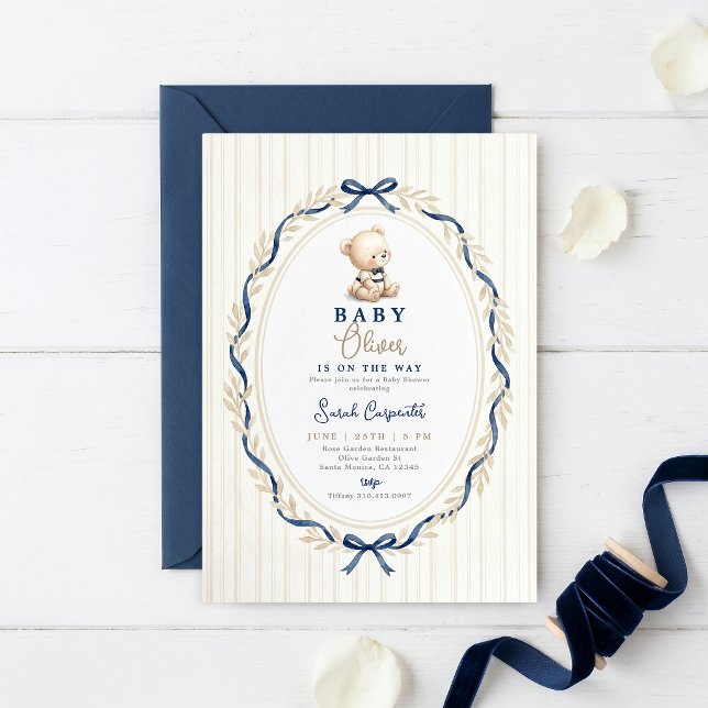 Preppy Charm Baby Shower Boy invitation (Creator Uploaded)