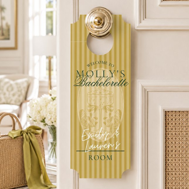 Preppy Chartreuse Stripe Bachelorette Weekend Door Hanger (Preppy Chartreuse Stripe Bachelorette Weekend Door Hanger)