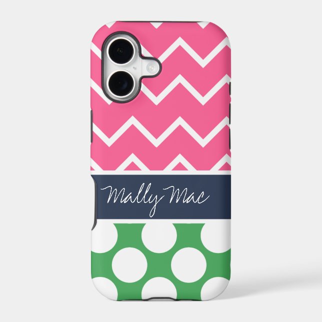 Preppy Chevron Dot Mally Mac iPhone 5  Case (Back)