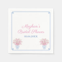 Preppy Chic Blue And Pink Bridal Shower