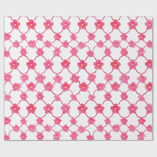 Preppy Chic Ditsy Pink flowers Wrapping Paper