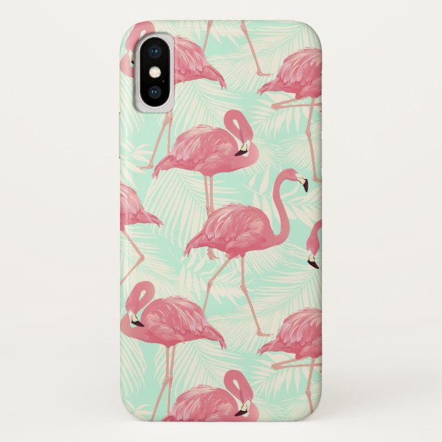 Preppy Chic Elegant Pink Flamingo Pattern Case-Mate iPhone Case (Back)